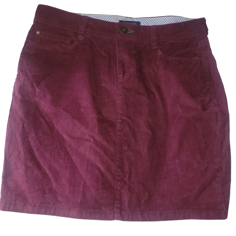 Tommy Hilfiger Burgundy Corduroy Mini Skirt Size 6